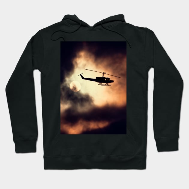 Bell UH-1 Huey in flight Hoodie by Pitmatic